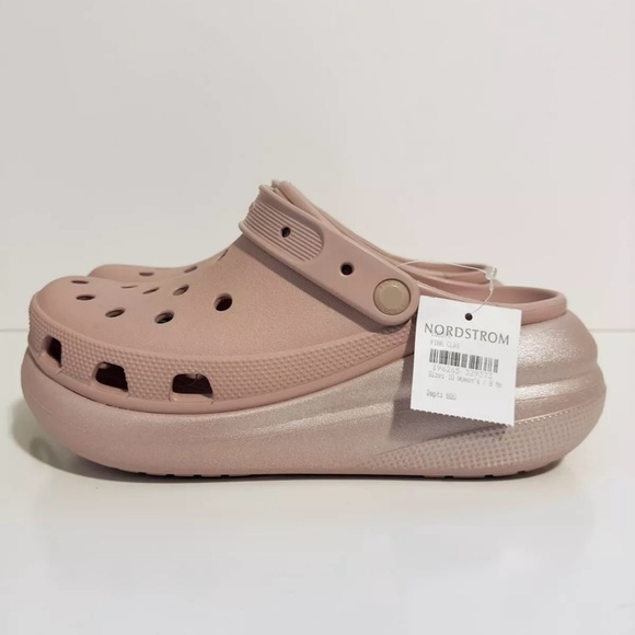 Crocs Gender Inclusive Classic Crush Shimmer Clogs Size 10 Womens / 8 Mens Pink - Picture 4 of 7